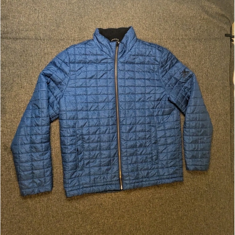 ZeroXposur Mens Puffer Jacket Size Large‎ Blue Full Zip Quilted Insulated Coat
